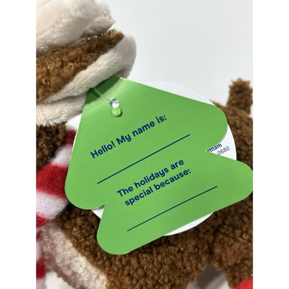 Gigglescape 7" Soft Plush Christmas Reindeer With Scarf & Ice Skates Brown - Picture 12 of 13